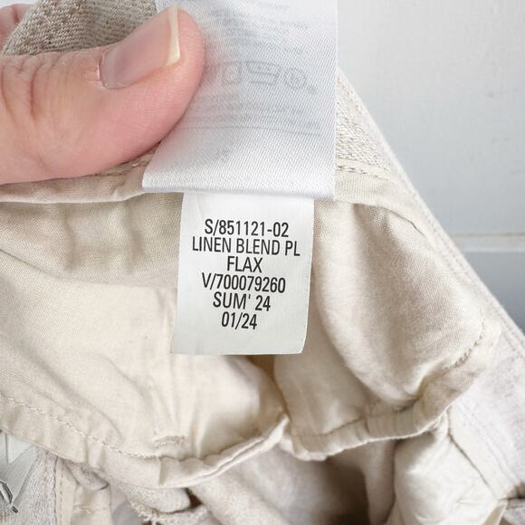 Banana Republic Factory Linen Blend Wide Leg Pleated Trouser Pant Flax Size 12 - Picture 14 of 14